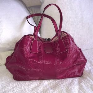 Hot pink patent leather Coach purse